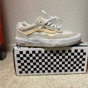 Vans Cream and White Casual Sneakers